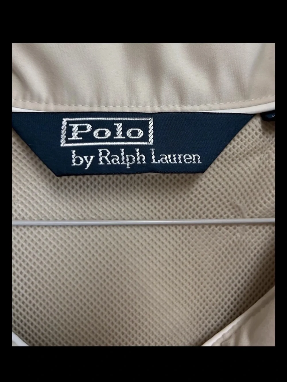 Polo Ralph Lauren Jacket Mens Size XXL Beige Windbreaker 1/2 Zip Mesh Liner